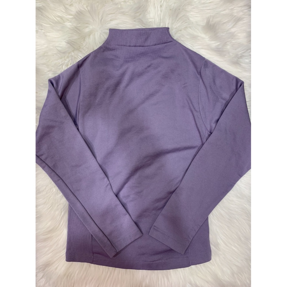 Purple turtleneck long sleeve insulated top